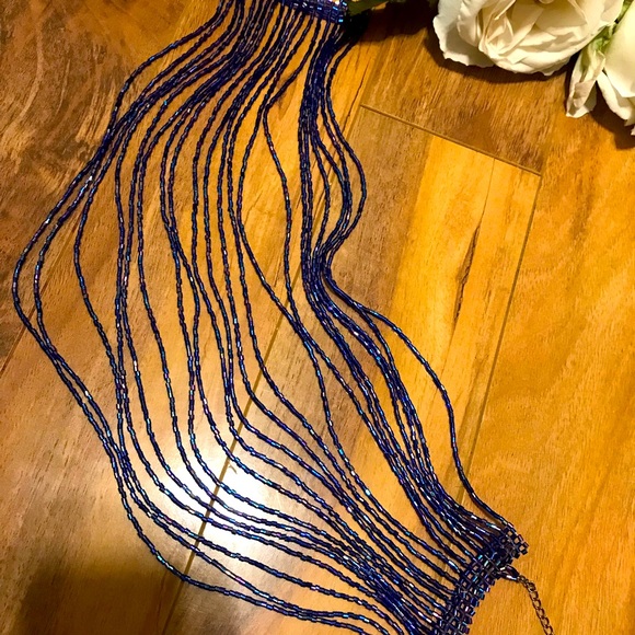 Vintage Multi Strand Beaded Choker  💙 - Picture 5 of 8